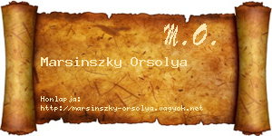 Marsinszky Orsolya névjegykártya